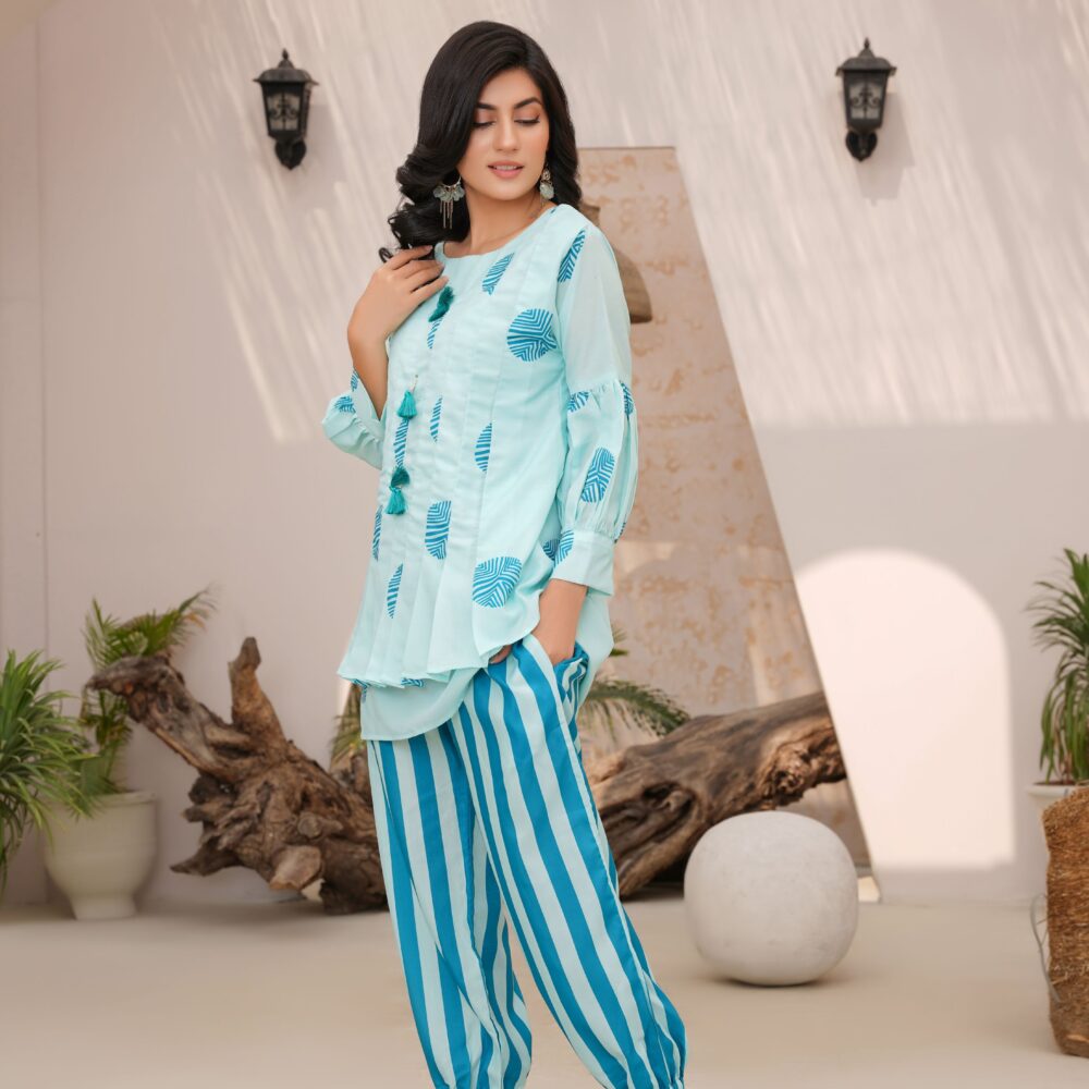 Aqua Breeze 2-Piece Co-Ord Set – Swiss Premium Lawn SB-138