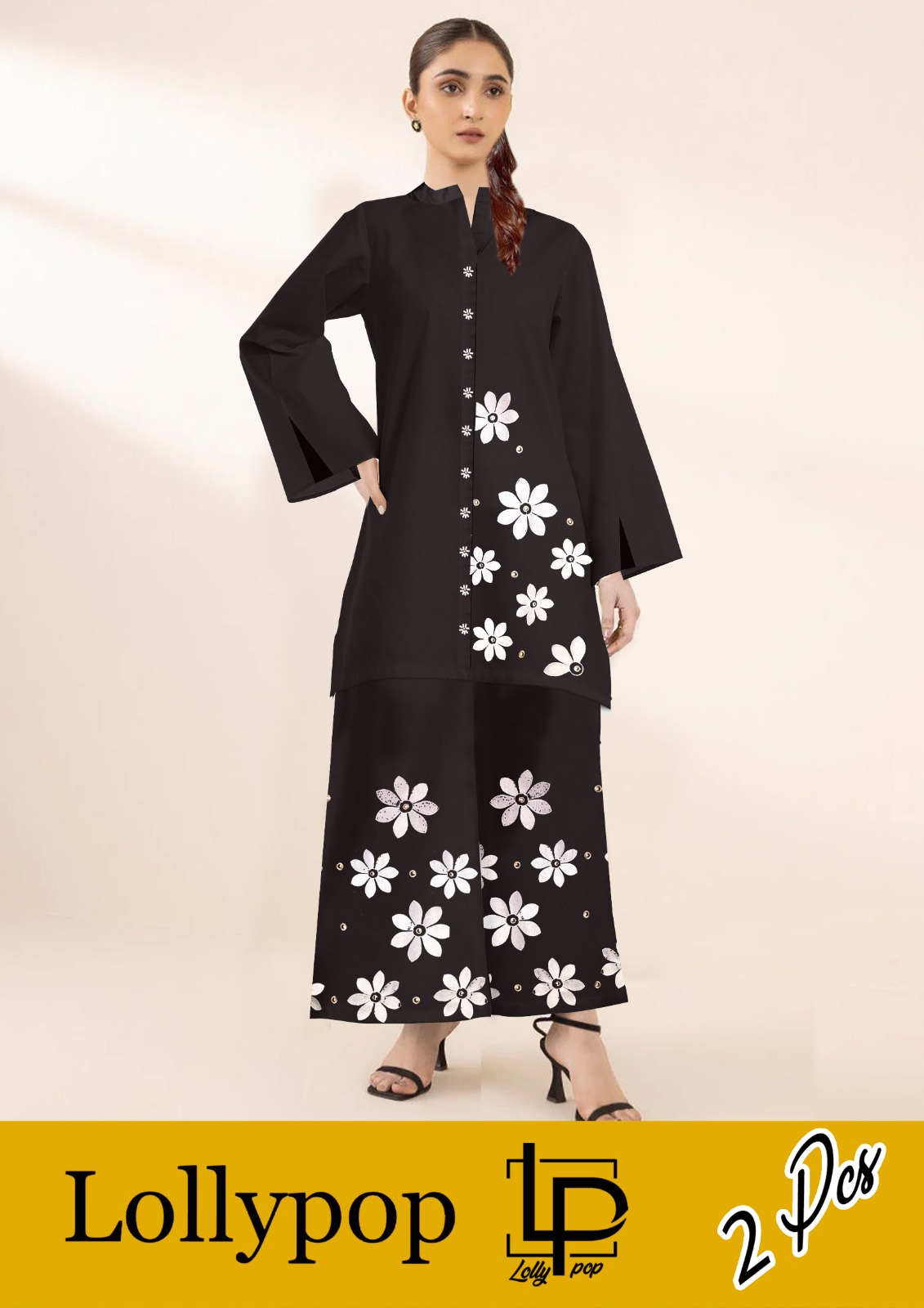 Lolipop Original 2-Piece Printed Suit – Pink Floral Kurta & Trousers - Image 5